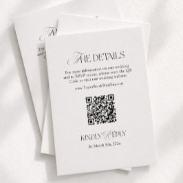 Black and White Wedding Details Qr Code エンクロージャーカード