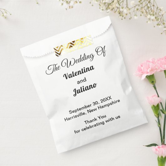 Black and White Wedding Favor Bags フェイバーバッグ (封をした状態)