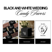 Black and White Wedding Favor Box フェイバーボックス