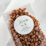 Black and White Wedding Favor Thank You ラウンドシール<br><div class="desc">Add a refined finishing touch with these wedding favor stickers, designed to elevate any celebration with effortless sophistication. These wedding favor stickers labels and wedding favor thank you stickers are perfect for sealing gifts, envelopes, or keepsakes. Our personalized wedding favor stickers complement a black and white wedding, victorian wedding, italian...</div>