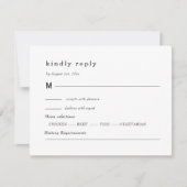 black and white wedding, foliage crest  出欠カード (正面)