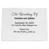 Black and White Wedding Gift Bag ラージペーパーバッグ (正面)