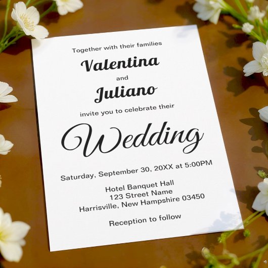 Black and White Wedding Invitation 招待状