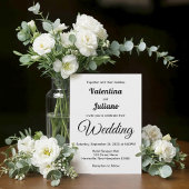 Black and White Wedding Invitation 招待状