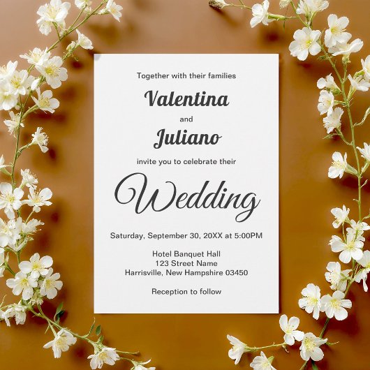 Black and White Wedding Invitation 招待状