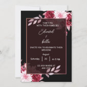 black and white wedding invitation 招待状 (正面)