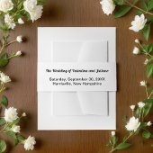 Black and White Wedding Invitation Belly Band 招待状ベリーバンド