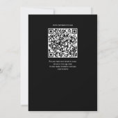 Black And White Wedding Invitation QR Code 招待状 (裏面)