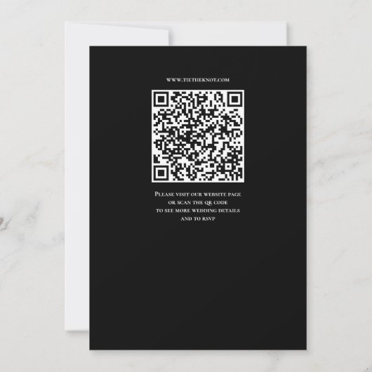 Black And White Wedding Invitation QR Code 招待状 (裏面)