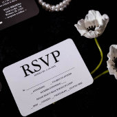 Black and White Wedding Meal Choice RSVP Cards