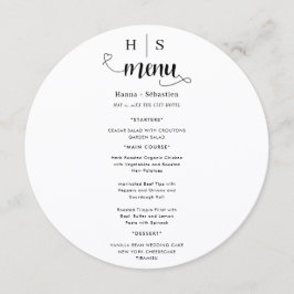 Black and White Wedding Menu メニュー