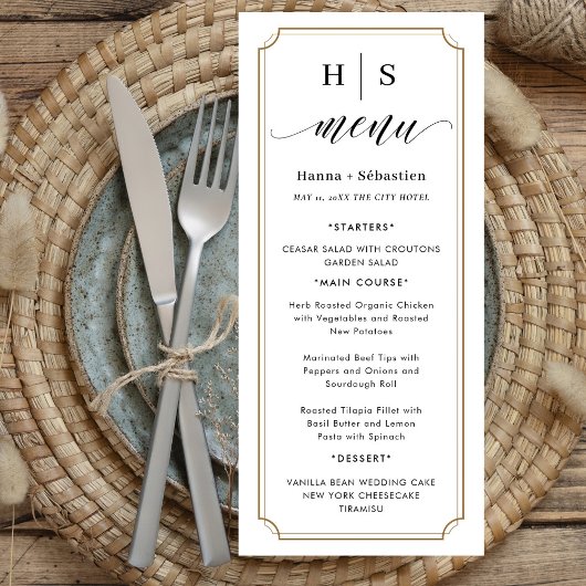 Black and White Wedding Menu メニュー