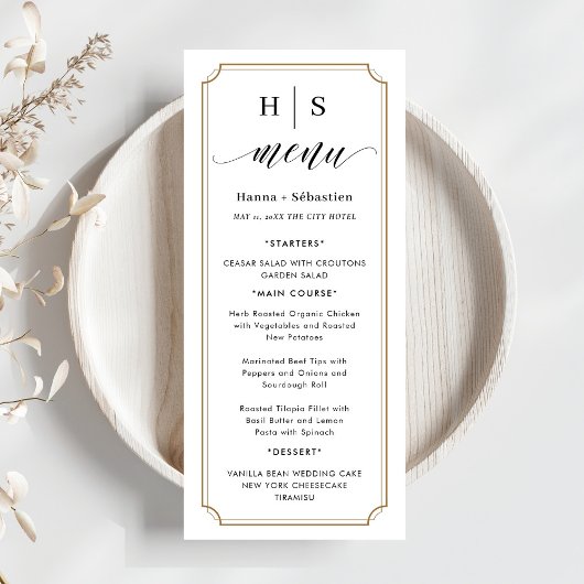Black and White Wedding Menu メニュー