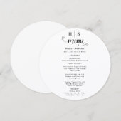 Black and White Wedding Menu メニュー (正面/裏面)