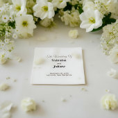 Black and White Wedding Paper Napkins スタンダードカクテルナプキン