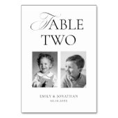 Black and White Wedding Photo Bride and Groom テーブルナンバー (裏面)