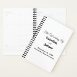 Black and White Wedding Planner プランナー手帳<br><div class="desc">A planner with black text and white cover for couples or hosts seeking a classic and timeless color combination that can complement various wedding themes. It is also suitable for those who prefer a text based design without background elements for readability. The black text contrasting against the white cover also...</div>