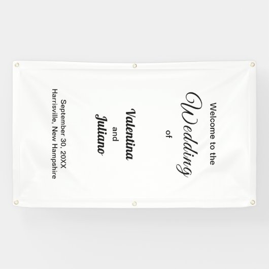 Black and White Wedding Portrait Banner 横断幕 (横)