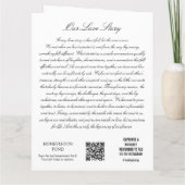 Black and White Wedding Program カード (裏面)