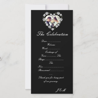 Black and White Wedding Program & Celebration Itin シーズンカード