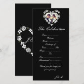 Black and White Wedding Program & Celebration Itin シーズンカード (正面/裏面)