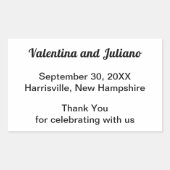 Black and White Wedding Rectangle Favor Sticker 長方形シール (正面)