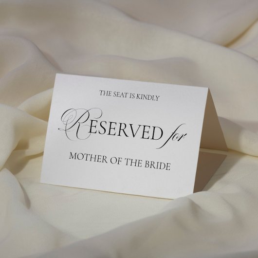 Black and White Wedding Reserved Place Card カード