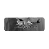 Black and White Wedding Return Address Label ラベル (正面)