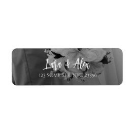 Black and White Wedding Return Address Label ラベル