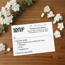 Black and White Wedding RSVP