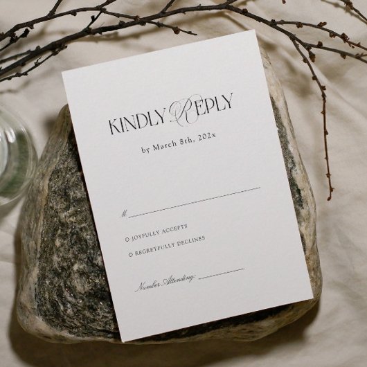 Black and White Wedding RSVP  エンクロージャーカード