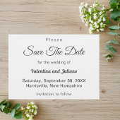 Black and White Wedding Save The Date セーブザデート