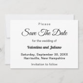 Black and White Wedding Save The Date セーブザデート (正面)