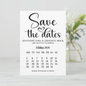 black and white wedding save the dates Calendar  セーブザデート (スタンド正面)