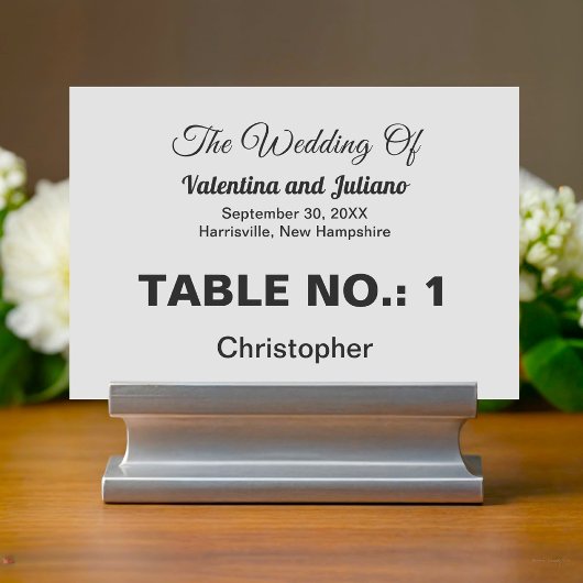 Black and White Wedding Table Number テーブルナンバー