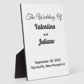 Black and White Wedding Tabletop Plaque With Easel フォトプラーク (側面)
