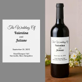 Black and White Wedding Wine Bottle Labels ワインラベル