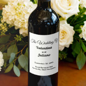 Black and White Wedding Wine Bottle Labels ワインラベル