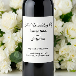 Black and White Wedding Wine Bottle Labels ワインラベル