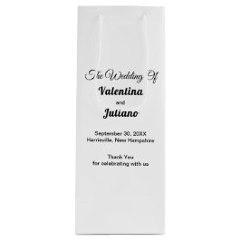 Black and White Wedding Wine Gift Bag ワインギフトバッグ