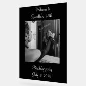 Black and white Welcome to the birthday party  アクリルサイン (傾斜)