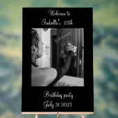 Black and white Welcome to the birthday party  アクリルサイン (ニュートラル)