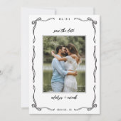 Black and white whimsical little bows セーブザデート (正面)