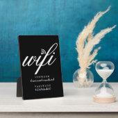 Black And White Wifi Network and Password Sign フォトプラーク (側面)