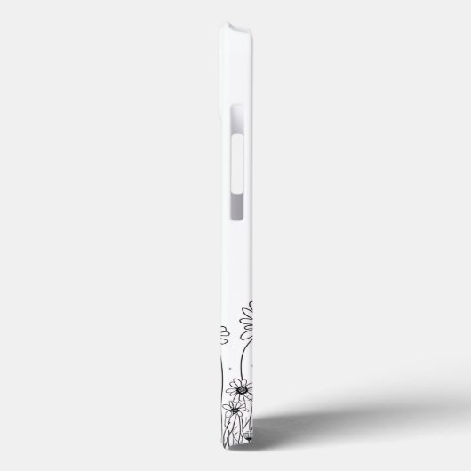 Black and White Wildflower iPhone 13 Case Case-Mate iPhoneケース (裏面 / 左)