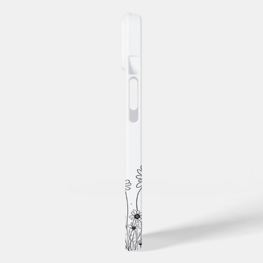 Black and White Wildflower iPhone 14 Cases Case-Mate iPhoneケース (裏面 / 左)