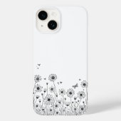 Black and White Wildflower iPhone 14 Cases Case-Mate iPhoneケース (裏面)