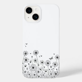 Black and White Wildflower iPhone 14 Cases Case-Mate iPhone 14ケース
