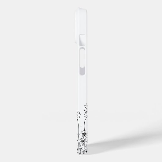 Black and White Wildflower iPhone 14 Cases Case-Mate iPhoneケース (裏面 / 左)