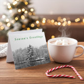 Black and White Winter Holiday Greeting Card カード